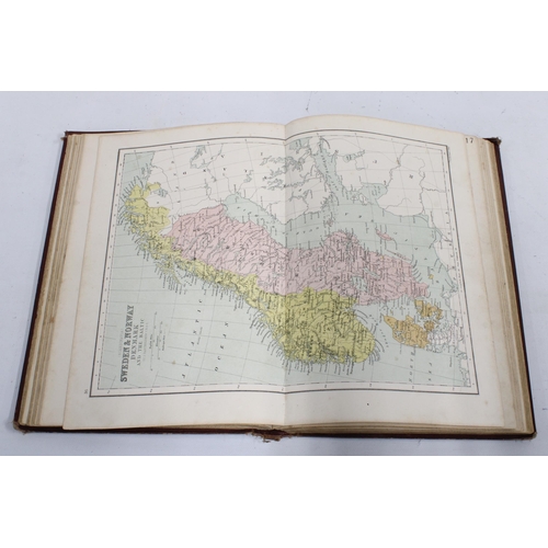 166 - Rand, McNally & Co's 'Library Atlas of the World', c. 1894, with engravings and coloured maps, 29 x ... 