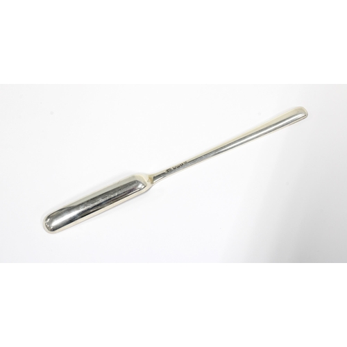 10 - George IV silver marrow scoop, double ended form by George McHattie, Edinburgh  1825, 23cm