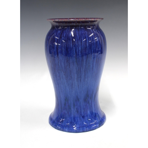 109 - Lovatt's Langley Ware blue glazed baluster vase 26cm