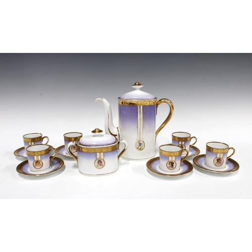 113 - Austrian MZ Porcelain coffee set, coffee pot 19cm (14)