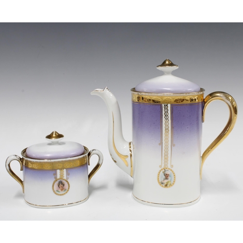 113 - Austrian MZ Porcelain coffee set, coffee pot 19cm (14)