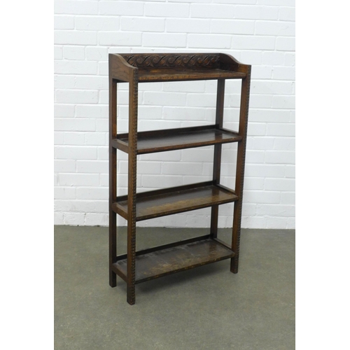 252 - Edwardian oak open bookcase, 57 x 99 x 21cm.