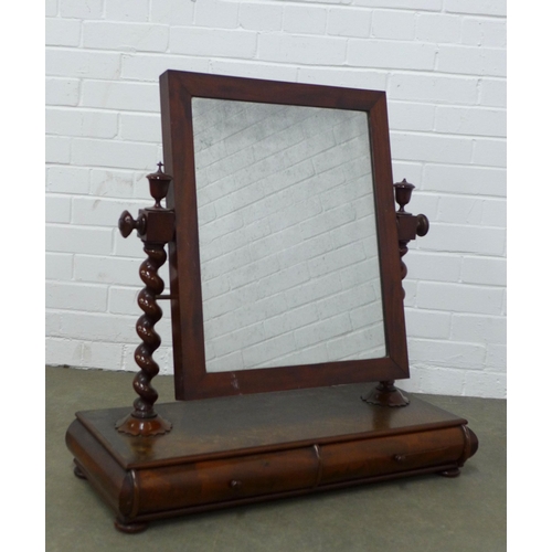 257 - Large 19th century mahogany dressing table mirror, 76 x 76 x 31cm.