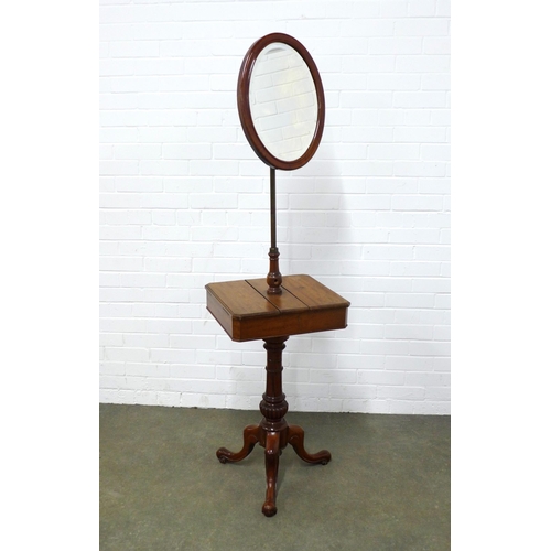 258 - 19th century mahogany shaving stand, 44 x 167cm.