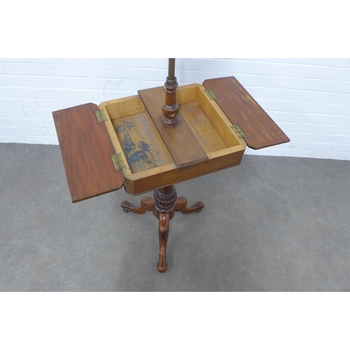 258 - 19th century mahogany shaving stand, 44 x 167cm.