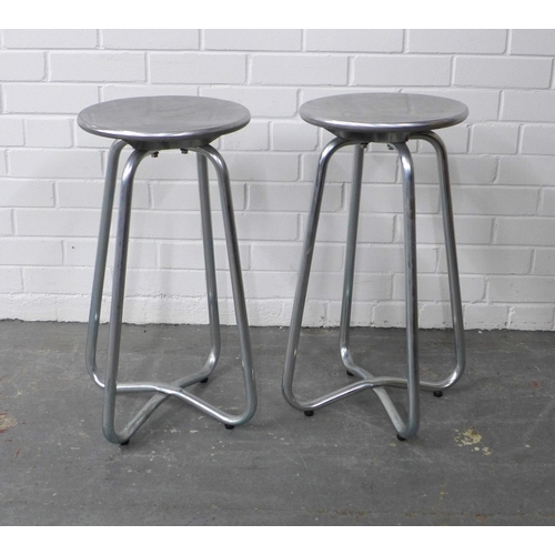 261 - Pair of industrial style metal stools, 32 x 63cm. (2)