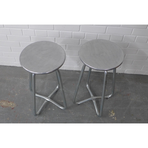 261 - Pair of industrial style metal stools, 32 x 63cm. (2)