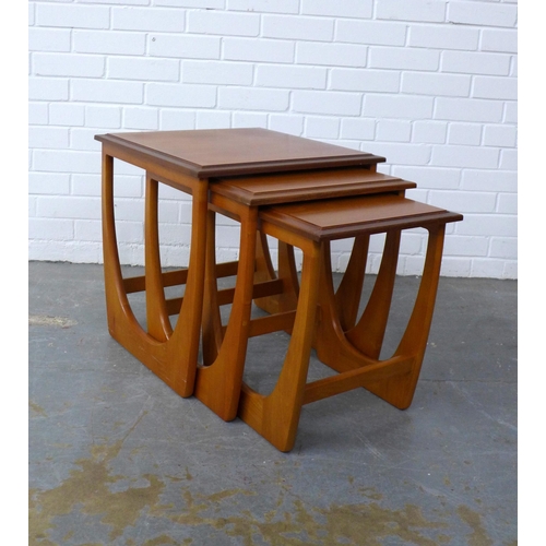 263 - Vintage teak nest of three tables, 50 x 51 x 50cm. (3)