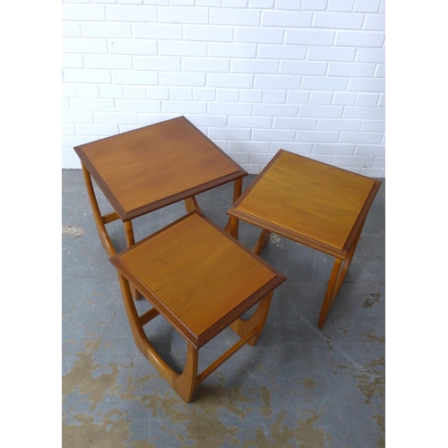 263 - Vintage teak nest of three tables, 50 x 51 x 50cm. (3)