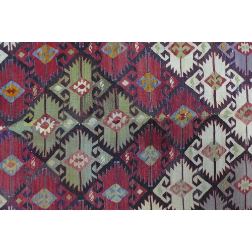 271 - Kelim runner rug, 355 x 152cm. (a/f)