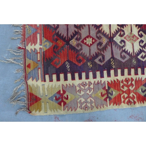 271 - Kelim runner rug, 355 x 152cm. (a/f)