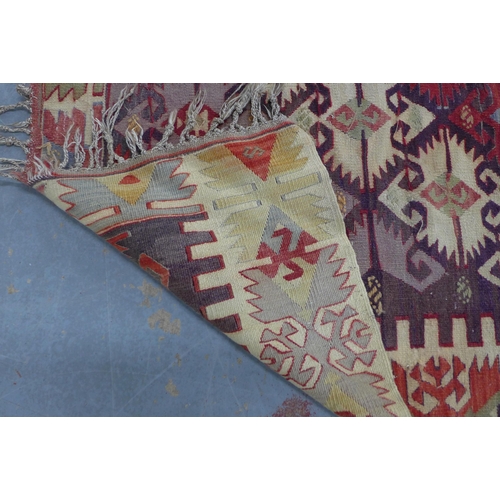 271 - Kelim runner rug, 355 x 152cm. (a/f)