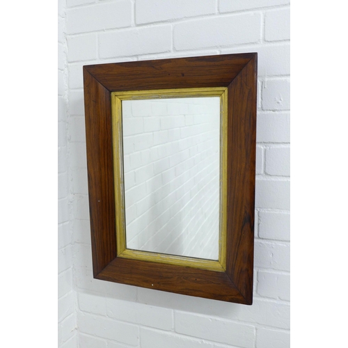 285 - Rosewood framed wall mirror with gilt slip and rectangular glass plate, 44 x 58cm.