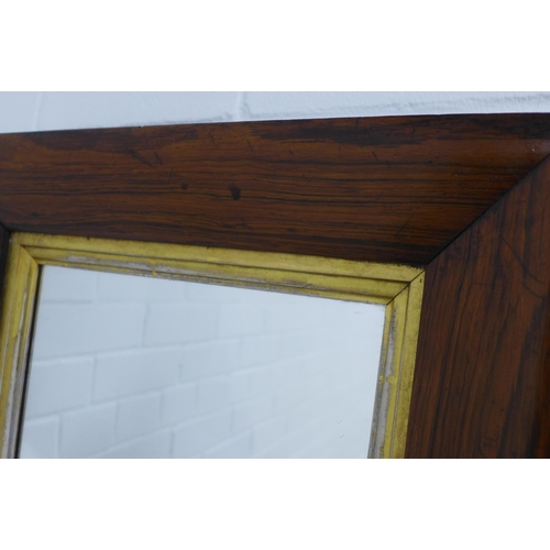 285 - Rosewood framed wall mirror with gilt slip and rectangular glass plate, 44 x 58cm.