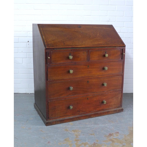 291 - Georgian mahogany bureau, (A/F) 92 x 101 x 55cm.