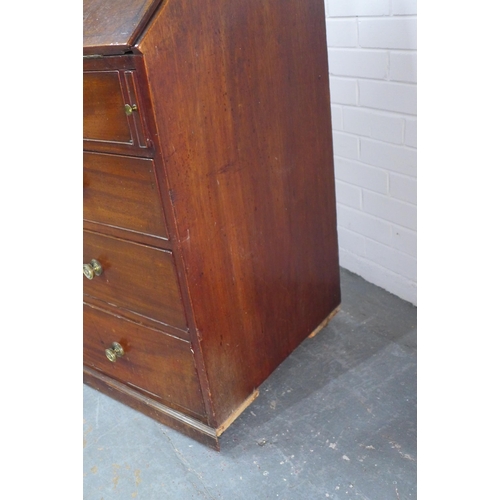 291 - Georgian mahogany bureau, (A/F) 92 x 101 x 55cm.