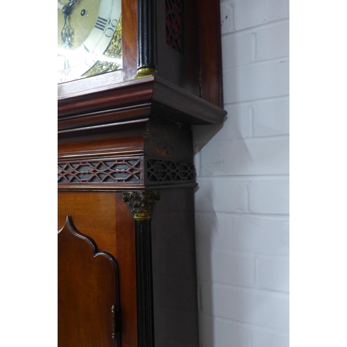 300 - Scottish George III mahogany longcase clock,  Robert Coats of Hamilton, (A/F) 59 x 236 x 31cm.