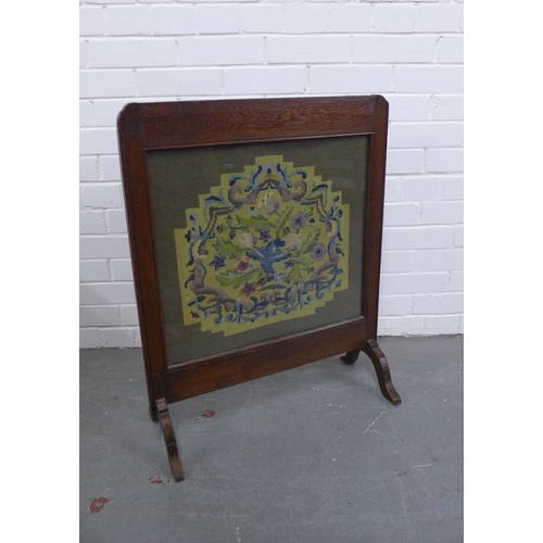 302 - Early 20th century screen, tapestry insert, 62 x 76cm.