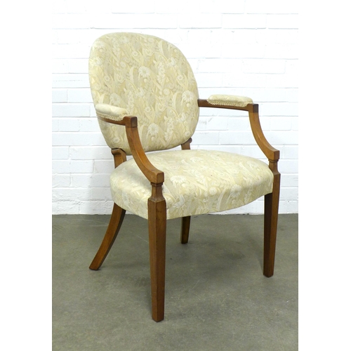 306 - French style open armchair, 64 x 95 x 52cm.