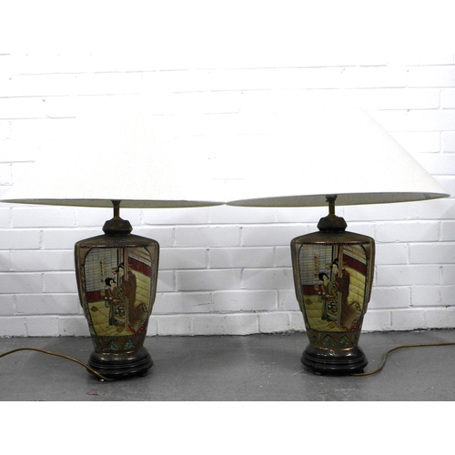 309 - Pair of 'Japanese' pattern table lamps. (2)