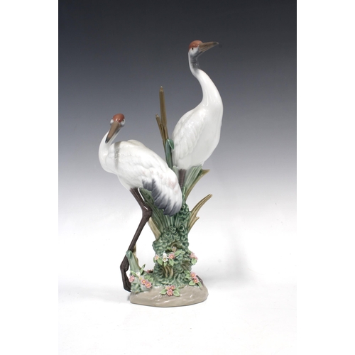 327 - Lladro figure of two Courting Cranes, designed by Salvador Debon, model 1611, 27cm