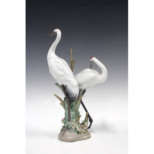 327 - Lladro figure of two Courting Cranes, designed by Salvador Debon, model 1611, 27cm