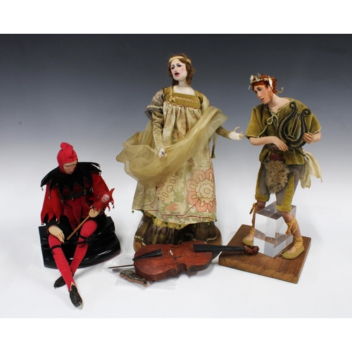 348 - ANNE CARRICK (Scottish 1919 -  2015)  A rare group of thee Gilbert & Sullivan figures to include  Ja... 