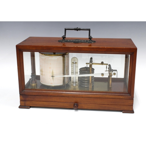 351 - Lennie of Edinburgh mahogany cased barograph, 35 x 19 x 15cm