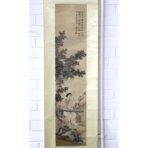 358 - ATTRIBUTED TO ZHOU ZUYIN (ZHOU XI, 1897-1966)  an ink and colour paper scroll, signed and with seal ... 