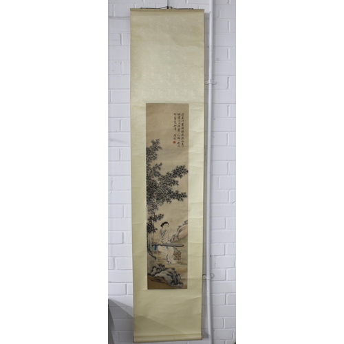 358 - ATTRIBUTED TO ZHOU ZUYIN (ZHOU XI, 1897-1966)  an ink and colour paper scroll, signed and with seal ... 