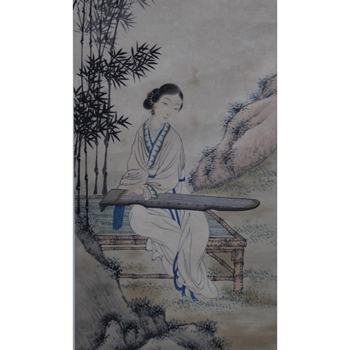 358 - ATTRIBUTED TO ZHOU ZUYIN (ZHOU XI, 1897-1966)  an ink and colour paper scroll, signed and with seal ... 