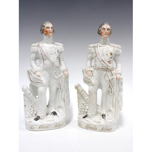 370 - Two 19th century staffordshire flatback figures of Sir Charles Napier, 29cm (2)