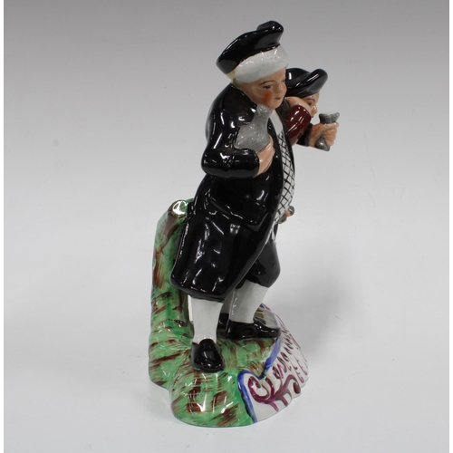 371 - The Drunken Parson & Clerk, Staffordshire figure group, 20cm