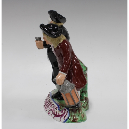 371 - The Drunken Parson & Clerk, Staffordshire figure group, 20cm