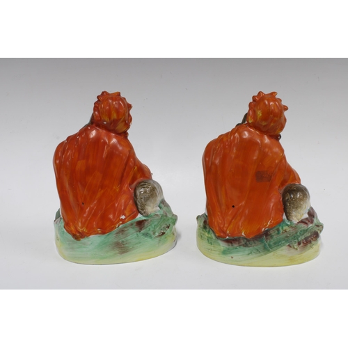 373 - Two Staffordshire red riding hood figures, 18cm (2)