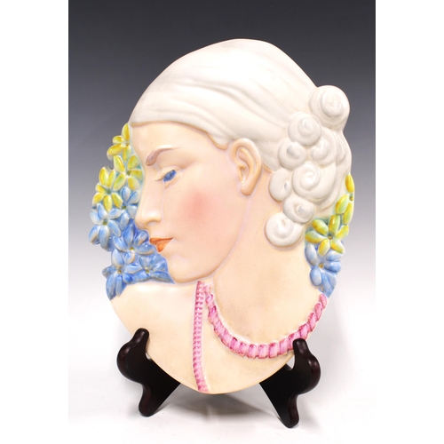 395 - Beswick pottery face mask, 'Hyacinth Girl', 31cm