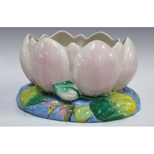 399 - Clarice Cliff for Newport Pottery water lily bowl, 22 x 12cm