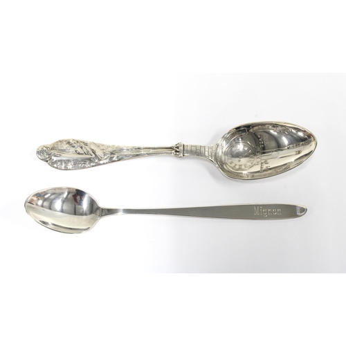 61 - American Sterling silver christening spoon and another stamped Newport Sterling (2)