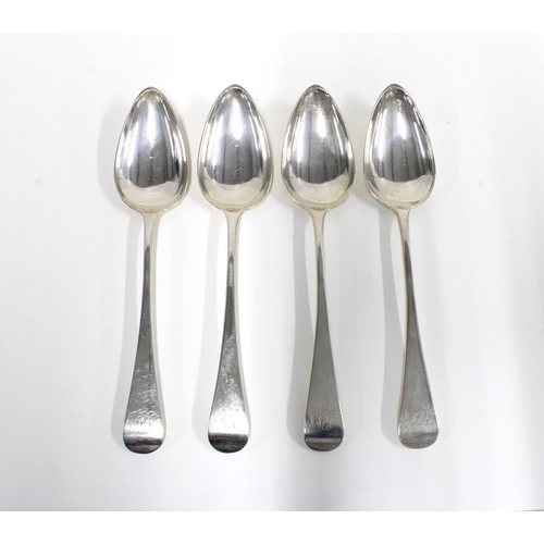 82 - Scottish provincial silver set of four Old English pattern tablespoons, by George Booth of Aberdeen,... 