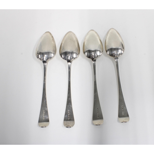 82 - Scottish provincial silver set of four Old English pattern tablespoons, by George Booth of Aberdeen,... 