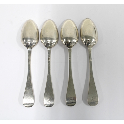 84 - Four Scottish provincial silver teaspoons, marked CA, (4)