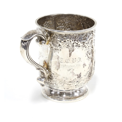 98 - Victorian silver christening cup, Thomas Bradbury & Sons, London 1883, embossed decoration of childr... 