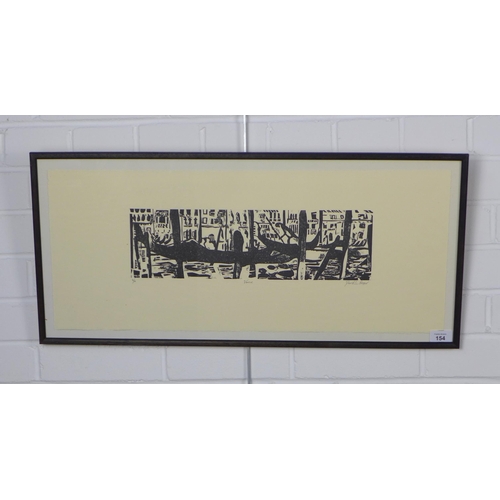 154 - DAVID L PROSSER (BRITISH b. 1970), Venice, lithograph numbered 4/10 and signed lower right, framed u... 