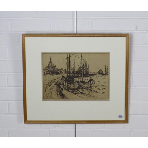 155 - ROBERT CHARLES GOFF 1837-1922, 'Cat No 40, Enkhuizen - N. Holland', etching, signed bottom right and... 