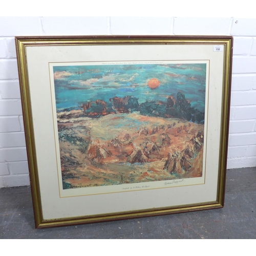 158 - Cornfields by Sir William MacTaggart, coloured print circa 1975 by Venture Prints Ltd, framed under ... 