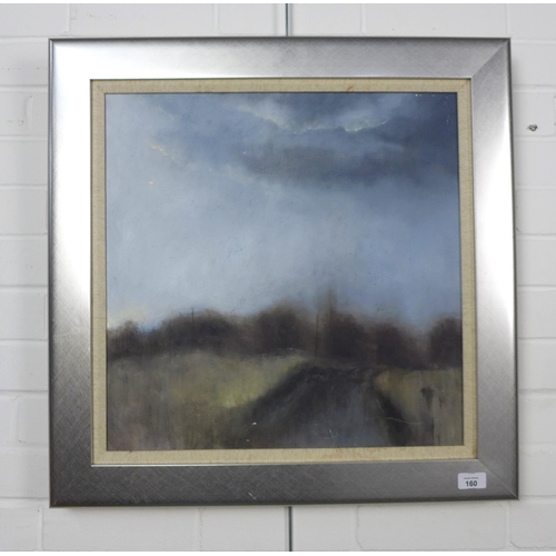 160 - DONNA DUNCAN (SCOTTISH CONTEMPORARY), Untitled landscape oil on canvas, labelled verso, framed, 49cm... 