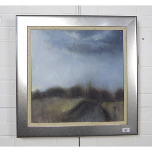 160 - DONNA DUNCAN (SCOTTISH CONTEMPORARY), Untitled landscape oil on canvas, labelled verso, framed, 49cm... 