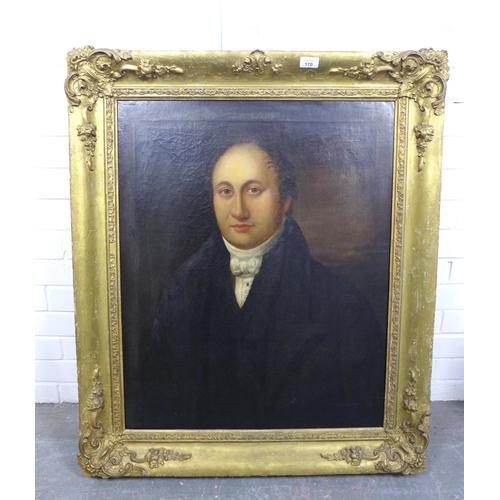 170 - 19th CENTURY ENGLISH SCHOOL, half length portrait of John Davies (1788 - 1860), il on canvas, appare... 