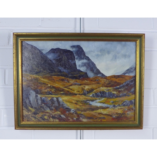 159 - JOHN BATHGATE (Scottish, b 1949), GLENCOE, signed oil on board, framed, 40 x 28.5cm