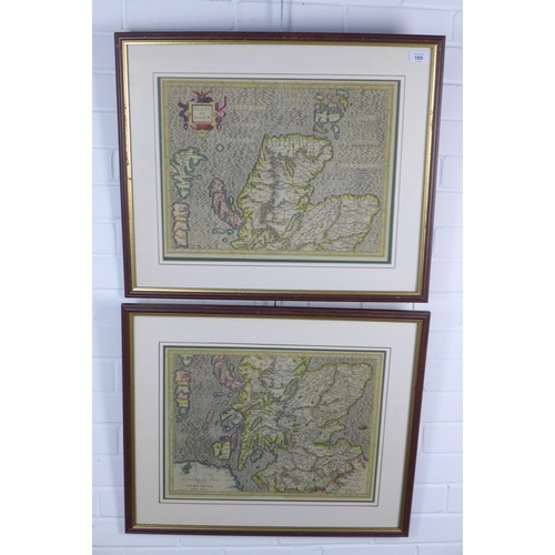 165 - SCOTIAE REGNUM (2 MAPS, NORTH & SOUTH SCOTLAND) by Gerard Mercator (1512 - 1594), 1633 two coloured ... 